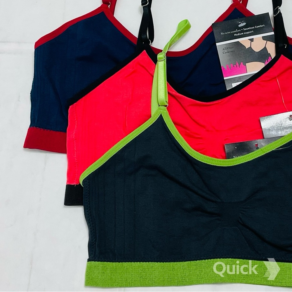 L - NWT 3 pcs Wireless Sports Bralettes